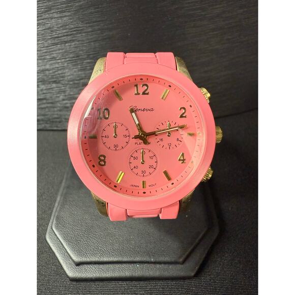 Vintage Geneva Platinum Pink Tank style Watch-9245LC - Picture 1 of 7